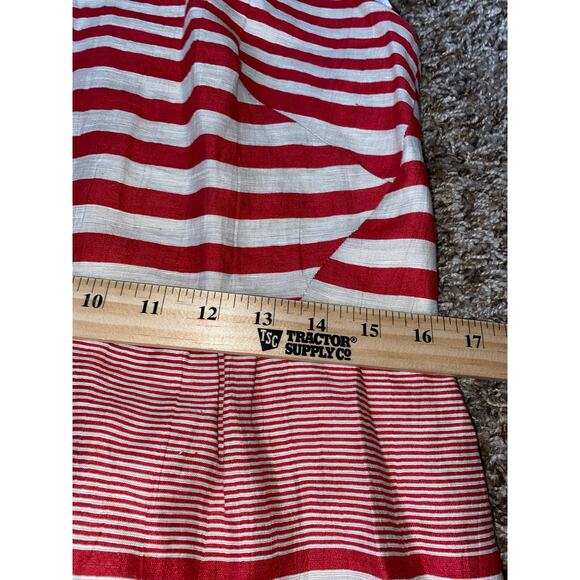 VILAGALLO Sleeveless Stripped Shift Dre4ss Women Size 42 US 8 Linen Blend - Picture 7 of 9